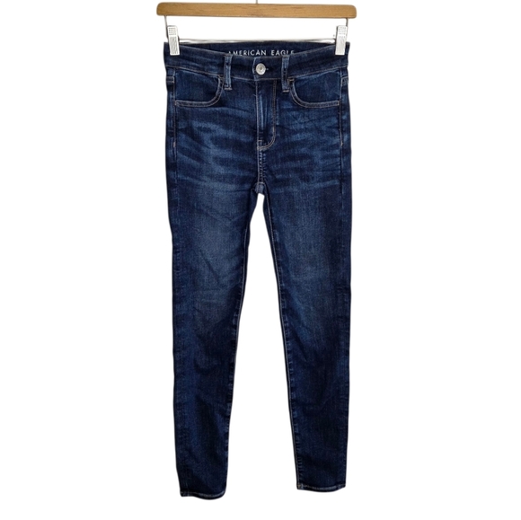 American Eagle | Hi-Rise Jegging Skinny Jeans Dark Wash Size 00 Short - Picture 1 of 6